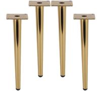 SZLXJMFL Pattes pour Meuble Or, Lot de 4 Pieds de Table Fuselés Pattes pour Canapé Rechange Pied de Chaise Acier Laminé à Froid | Finition en Anodisé Pieds Armoire Hauteur: 10-72cm Cabinet 72cm/28.3"