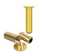 SZLXJMFL Pattes pour Table Or, Lot de 4 Pieds de Meuble Rond Pattes pour Canapé Réglable Pied de Chaise Aluminum Alloy | Electroplacage Pieds Armoire Hauteur Optionnelle: 8-30cm Pied Cabinet 15cm/6"