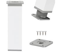 SZLXJMFL Pied canapé à Visser, Lot de 4 Pieds Meuble Blanc Pied de Cuisine Carré Pied Banc Aluminum Alloy | Laqué Hauteur: 6-40cm Commode Meuble Bas Wardrobe Casier Bureau Cuisine 35cm/13.8"
