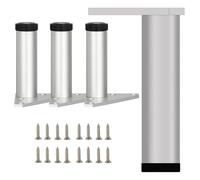 SZLXJMFL Pied de Meuble Argent 20 cm, 4 Pièces Pieds réglables en Hauteur Pied canapé Argent Aluminum Alloy | Anodisé Pattes Armoire Hauteur: 6-40cm Casier Tabourets Réfrigérateur 20cm/7.9"