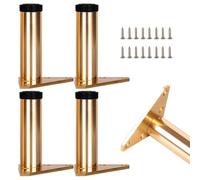 SZLXJMFL Pied de Meuble Or 20 cm, 4 Pièces Pieds réglables en Hauteur Pied canapé Or Aluminum Alloy | Anodisé Pattes Armoire Hauteur: 6-40cm Casier Tabourets Réfrigérateur 20cm/7.9"