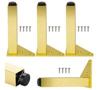 SZLXJMFL Pied de Table Exterieur, 4 Pièces Pied de Table Reglable Or Pieds de Table Metal Aluminum Alloy | Anodisé Pattes Chaise Hauteur: 6-60cm Tables à Manger Commodes Casier Bricolage 25cm/9.8"