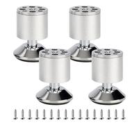 SZLXJMFL Pied Meuble Argent 12cm, 4 Pièces Pied canapé Reglable Pieds Table Basse Metal Aluminum Alloy | Anodisé Pieds de Rechange Hauteur: 8-40cm Casier Tabourets Réfrigérateur 12cm/4.7"