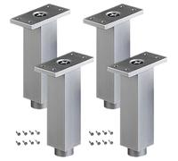 SZLXJMFL Pied Meuble Argent 12cm, 4 Pièces Pied réglable Meuble sdb Pieds de Table a Manger Metal Pieds d'armoire Aluminum Alloy | Anodisé Hauteur: 6-40cm Casier Tabourets Réfrigérateur 12cm/4.7"