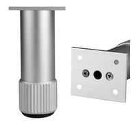 SZLXJMFL Pied Meuble Argent 12cm, 4 Pièces Pied réglable Meuble sdb Pieds de Table a Manger Metal Pieds d'armoire Aluminum Alloy | Anodisé Hauteur: 6-40cm Casier Tabourets Réfrigérateur 12cm/4.7"