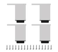 SZLXJMFL Pied Meuble Argent 12cm, 4 Pièces Pied réglable Meuble sdb Pieds de Table a Manger Metal Pieds d'armoire Aluminum Alloy | Anodisé Hauteur: 6-40cm Casier Tabourets Réfrigérateur 12cm/4.7"