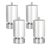 SZLXJMFL Pied Meuble Argent Metal, 4 Pièces Pieds de Table Pieds de Table a Manger Aluminum Alloy | Anodisé Pieds réglables M10 Hauteur: 6-40cm Casier Tabourets Réfrigérateur 8cm/3.1"