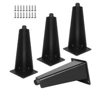 SZLXJMFL Pied Meuble Noir 12cm, 4 Pièces Pied canapé Reglable Pieds Table Basse Metal Aluminum Alloy | Anodisé Pieds de Rechange Hauteur: 10-30cm Casier Tabourets Réfrigérateur 12cm/4.7"