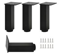 SZLXJMFL Pied Meuble Noir 12cm, 4 Pièces Pied réglable Meuble sdb Pieds de Table a Manger Metal Pieds d'armoire Aluminum Alloy | Anodisé Hauteur: 3-40cm Casier Tabourets Réfrigérateur 12cm/4.7"