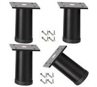 SZLXJMFL Pied Meuble Noir 12cm, 4 Pièces Pied réglable Meuble sdb Pieds de Table a Manger Metal Pieds d'armoire Aluminum Alloy | Anodisé Hauteur: 6-40cm Casier Tabourets Réfrigérateur 12cm/4.7"