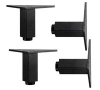 SZLXJMFL Pied Meuble Noir 12cm, 4 Pièces Pied réglable Meuble sdb Pieds de Table a Manger Metal Pieds d'armoire Aluminum Alloy | Laqué Hauteur: 6-40cm Casier Tabourets Réfrigérateur 12cm/4.7"