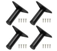 SZLXJMFL Pied Meuble Noir 15cm, 4 Pièces Pied réglable Meuble Cuisine Pied de Chaise Pieds pour sommier Aluminum Alloy | Anodisé Pattes Armoire Hauteur: 6-40cm Casier Tabourets Réfrigérateur 15cm/6"