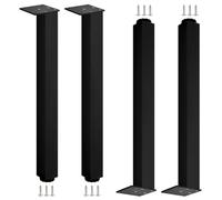 SZLXJMFL Pied Meuble Noir Metal, 4 Pièces Pied Meuble reglable 35 cm Pieds Table Basse Aluminum Alloy | Anodisé Pattes Armoire Hauteur: 3-40cm Casier Tabourets Réfrigérateur 35cm/13.8"