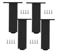 SZLXJMFL Pied Meuble Noir reglable, 4 Pièces Pieds de Table Carré Pieds de Table Metal Pied Canapé Aluminum Alloy | Anodisé Pattes Armoire Hauteur: 6-60cm Casier Tabourets Réfrigérateur 18cm/7"