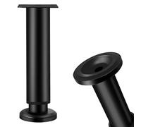 SZLXJMFL Pied Meuble Noir reglable, 4 Pièces Pieds de Table Rond Pieds de Table Metal Pied Canapé Acier Laminé à Froid | Laqué Pattes Armoire Hauteur: 6-40cm Casier Tabourets Réfrigérateur 18cm/7"