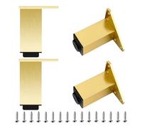 SZLXJMFL Pied Meuble Or 12cm, 4 Pièces Pied réglable Meuble sdb Pieds de Table a Manger Metal Pieds d'armoire Aluminum Alloy | Anodisé Hauteur: 6-40cm Casier Tabourets Réfrigérateur 12cm/4.7"