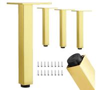 SZLXJMFL Pied Meuble Or Metal, 4 Pièces Pied Meuble reglable 35 cm Pieds Table Basse Aluminum Alloy | Anodisé Pattes Armoire Hauteur: 3-40cm Casier Tabourets Réfrigérateur 35cm/13.8"