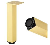 SZLXJMFL Pied Meuble Or reglable, 4 Pièces Pieds de Table Carré Pieds de Table Metal Pied Canapé Aluminum Alloy | Anodisé Pattes Armoire Hauteur: 3-40cm Casier Tabourets Réfrigérateur 18cm/7"