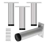 SZLXJMFL Pieds de Bureau réglable, 4 Pieds de canapé à Visser Argent Pied d'armoire Aluminum Alloy | Anodisé Pattes Chaise Hauteur: 6-50cm Tables à Manger Commodes Casier Bricolage 45cm/17.7"