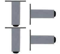 SZLXJMFL Pieds de canapé 12 cm, Lot de 4 Pieds Meuble Grey Metal Pied de Banc Aluminum Alloy | Anodisé Patte Armoire Hauteur: 6-40cm Placard Etagères Ottomane Ameublement Bureau 12cm/4.7"