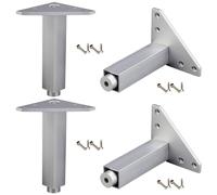 SZLXJMFL Pieds de Canapé Design, Lot de 4 Pieds Meuble Argent Pieds Table Basse Aluminum Alloy | Anodisé Patte Armoire Hauteur: 6-40cm Table De Nuit Réfrigérateur Casier Tiroirs Tabourets 25cm/9.8"
