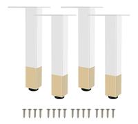 SZLXJMFL Pieds de Canapé Design, Lot de 4 Pieds Meuble Blanc Or Pieds Table Basse Aluminum Alloy | Anodisé Patte Armoire Hauteur: 6-40cm Table De Nuit Réfrigérateur Casier Tiroirs Tabourets 25cm/9.8"
