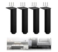 SZLXJMFL Pieds de Canapé Design, Lot de 4 Pieds Meuble Noir Pieds Table Basse Aluminum Alloy | Anodisé Patte Armoire Hauteur: 3-40cm Table De Nuit Réfrigérateur Casier Tiroirs Tabourets 25cm/9.8"