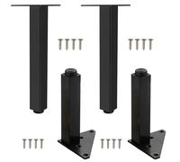 SZLXJMFL Pieds de Canapé Design, Lot de 4 Pieds Meuble Noir Pieds Table Basse Aluminum Alloy | Anodisé Patte Armoire Hauteur: 6-60cm Table De Nuit Réfrigérateur Casier Tiroirs Tabourets 25cm/9.8"