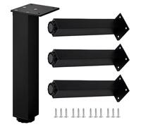 SZLXJMFL Pieds de Canapé Design, Lot de 4 Pieds Meuble Noir Pieds Table Basse Aluminum Alloy | Anodisé Patte Armoire Hauteur: 3-40cm Table De Nuit Réfrigérateur Casier Tiroirs Tabourets 25cm/9.8"