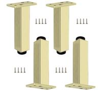 SZLXJMFL Pieds de Canapé Design, Lot de 4 Pieds Meuble Or Pieds Table Basse Aluminum Alloy | Anodisé Patte Armoire Hauteur: 6-60cm Table De Nuit Réfrigérateur Casier Tiroirs Tabourets 25cm/9.8"