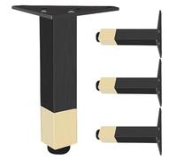 SZLXJMFL Pieds de Canapé en Metal, Lot de 4 Pieds Meuble Noir Or Pied canapé reglable Aluminum Alloy | Anodisé Patte Armoire Hauteur: 6-40cm Commode Ameublement Tabourets Causeuse Bureau 23cm/9.1"
