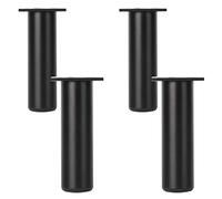 SZLXJMFL Pieds de Canapé, Lot de 4 Pieds Meuble Noir Pied de Cuisine Ronds Pied Banc Aluminum Alloy | Anodisé Patte Armoire Hauteur: 6-40cm Armoire Unité Plan Travail Commodes Etagères Casier 18cm/7"