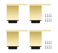SZLXJMFL Pieds de canapé Or, Lot de 4 Pieds Canapé métal Pieds de Table Carré Aluminum Alloy | Anodisé Patte Armoire Hauteur: 6-40cm Commode Meuble Bas Wardrobe Casier Bureau Cuisine 6cm/2.4"