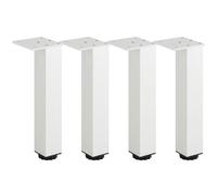 SZLXJMFL Pieds de Table Aluminum, Lot de 4 Pieds de Réglable Argent Carré | Finition en Anodisé Table Basse Hauteur: 3-40cm Pied Table Basse Pattes D'armoire Bout de Canapé 20cm/7.9"