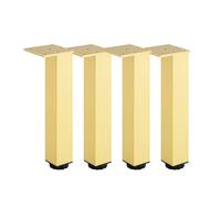 SZLXJMFL Pieds de Table Basse Carré, Lot de 4 Pieds de Meuble Réglable Doré Aluminum Alloy |Finition en Anodisé Table Basse Hauteur: 3-40cm Pied Table Basse Pieds D'armoire Bout de Canapé 40cm/15.7"