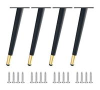 SZLXJMFL Pieds de Table Basse Inclinés Noir Doré Pied Pour Meuble Metal,Fer | Finition Galvanoplastie | Hauteur: 10 - 55 cm Socles Coniques Pieds de Meubles Pied Table Console,Lot de 4 (45cm,Inclinés)