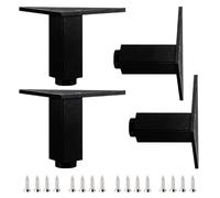 SZLXJMFL Pieds de Table Industriel, 4 Pièces Pied de Table Reglable Pieds de Meuble Noir Pieds de Table Carré Aluminum Alloy | Laqué Hauteur: 6-40cm Tables à Manger Commodes Casier Bricolage 10cm/4"