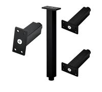 SZLXJMFL Pieds de Table Metal, Lot de 4 Pattes pour Placard Noir Pattes de Meuble Carré Pieds de Fauteuils Aluminum Alloy | Anodisé Pied Cuisine Hauteur Optionnelle: 6-25cm Patte Fauteuils 18cm/7"