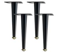 SZLXJMFL Pieds de Table Metal, Lot de 4 Pattes pour Placard Noir Pattes de Meuble Fuselés Pieds de Fauteuils Fer | Anodisé Pied Cuisine Hauteur Optionnelle: 10.5-72.5cm 25.5cm/10"