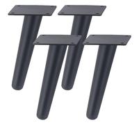 SZLXJMFL Pieds de Table Noir, Lot de 4 Pattes pour Placard Rechange Pattes pour Meuble Fuselés Pieds de Fauteuils Acier Inoxydable | Finition en Peinte Pied Cuisine Hauteur: 15-30cm Fauteuils 15cm/6"