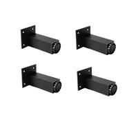 SZLXJMFL Pieds de Table Noir, Lot de 4 Pieds de Meuble Réglable Carré Aluminum Alloy | Finition en Anodisé Table Basse Hauteur: 3-40cm Pattes de Table 15cm/6"