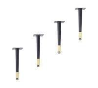 SZLXJMFL Pieds de Table Noir Or, Lot de 4 Pattes pour Placard Réglable Pattes pour Meuble Fuselés Pieds de Fauteuils Acier Laminé à Froid | Electroplacage Pied Cuisine Hauteur: 10.5-72.5cm 12.5cm/5"
