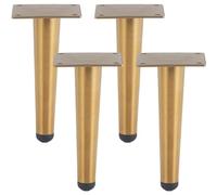 SZLXJMFL Pieds de Table Or, Lot de 4 Pattes pour Placard Rechange Pattes pour Meuble Fuselés Pieds de Fauteuils Acier Inoxydable | Finition en Peinte Pied Cuisine Hauteur: 10-20cm Fauteuils 15cm/6"