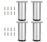 SZLXJMFL Pieds de Table reglable, 4 Pièces Pieds de Table Metal Argent Pieds pour Armoire Aluminum Alloy | Anodisé Pattes Chaise Hauteur: 6-40cm Tables à Manger Commodes Casier Bricolage 8cm/3.1"