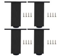 SZLXJMFL Pieds Meuble Cuisine Bas, 4 Pièces Pied Meuble TV Metal Pied Table Basse Metal Noir Pied Canapé Aluminum Alloy | Anodisé Pattes Armoire Hauteur: 6-60cm Casier Tabourets Réfrigérateur 10cm/4"