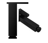 SZLXJMFL Pieds pour Canapé Noir, Lot de 4 Reglable Pattes de Meuble Carré Aluminum Alloy | Finition en Anodisé Hauteur: 6-50cm Pattes pour Armoire Pieds de Canapé 8cm/3.1"