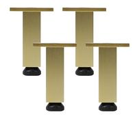 SZLXJMFL Pieds pour Canapé Noir, Lot de 4 Reglable Pattes de Meuble Circulaire Aluminum Alloy | Finition en Brossé Hauteur: 8-25cm Pattes pour Armoire Pieds de Canapé 10cm/4"