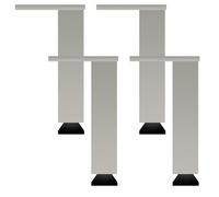 SZLXJMFL Pieds pour Table Argent, Lot de 4 Reglable Pattes de Meuble Carré Aluminum Alloy | Finition en Anodisé Hauteur: 6-50cm Pattes pour Armoire Pieds de Canapé 50cm/19.7"