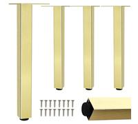 SZLXJMFL Pieds Table, 4 Pièces Pieds de Bureau reglable en Hauteur Pieds de Meuble Or Aluminum Alloy | Anodisé Pattes Chaise Hauteur: 6-60cm Tables à Manger Commodes Casier Bricolage 37cm/14.6"