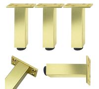 SZLXJMFL Pieds Table Basse Metal, 4 Pièces Pieds de Bureau reglable en Hauteur Pieds d Armoire Aluminum Alloy | Anodisé Pattes Chaise Hauteur: 6-40cm Tables à Manger Commodes Casier Bricolage 15cm/6"